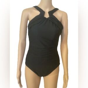 Miraclesuit Black Halter Swimsuit Sz 12 women’s